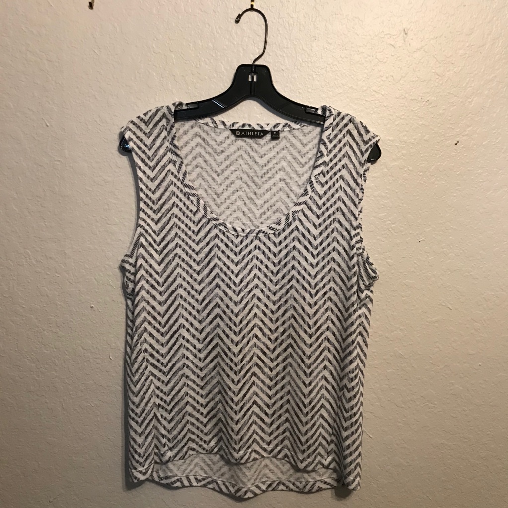 Athleta Black And White Chevron Tank Top